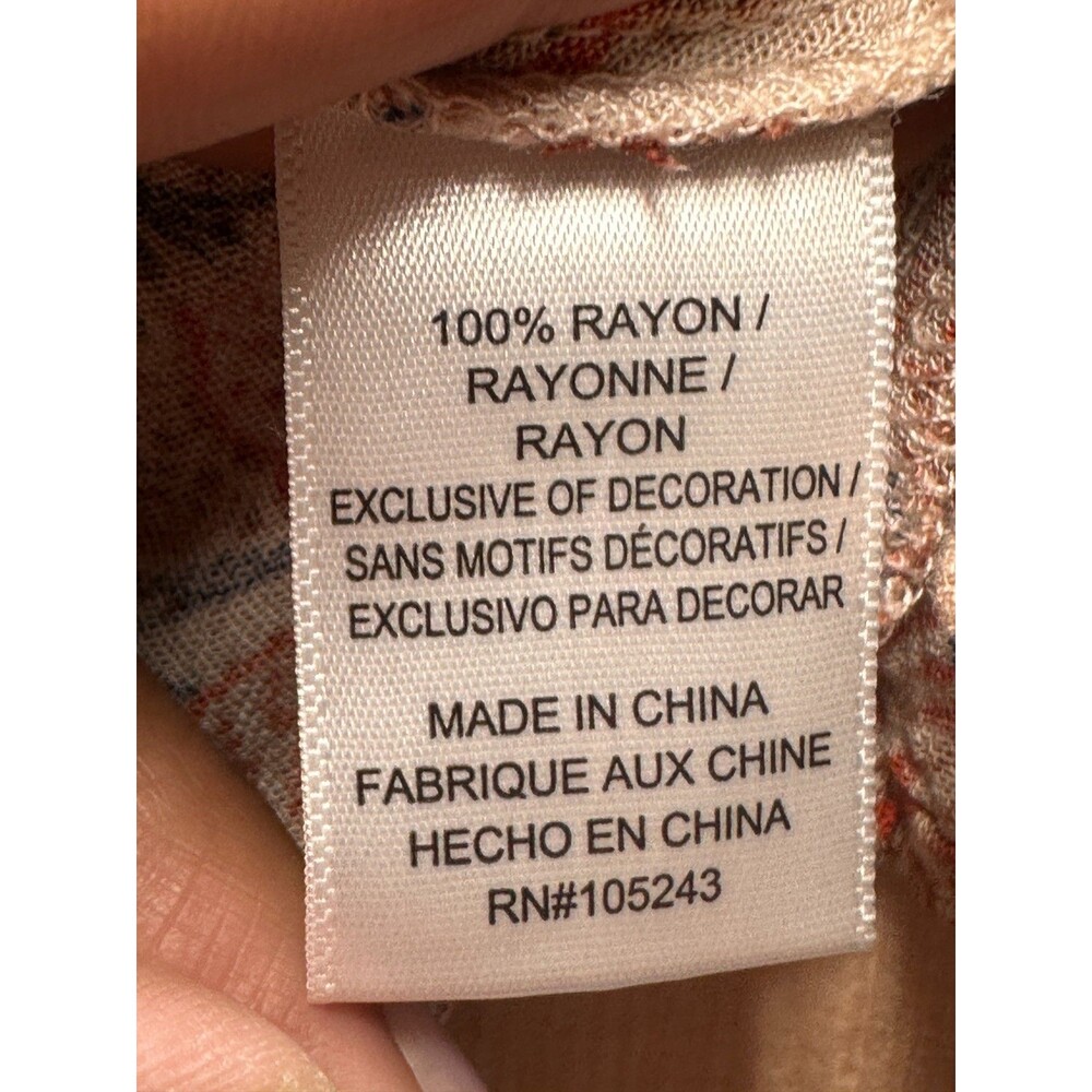 Bobeau Boho Floral Rayon Top Black Lace Trim Blouse S - Picture 5 of 10